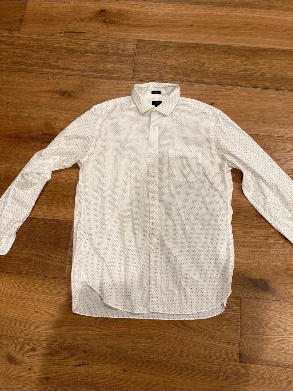 J. Crew White Men's Button-Up with Micro Dot Pattern